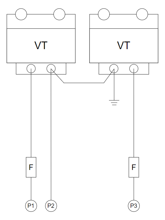 高圧VT2次側の配線例